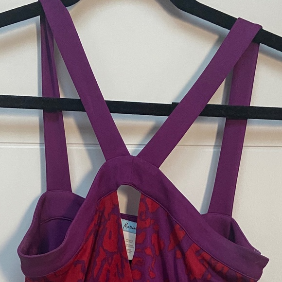 Marciano Mini Dress Keyhole Purple Red Tie Dye - Picture 3 of 3